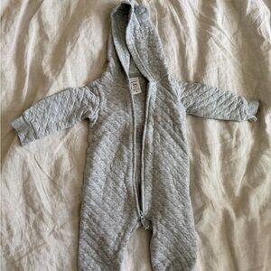 Carter's Quilted Gray Hooded Footie